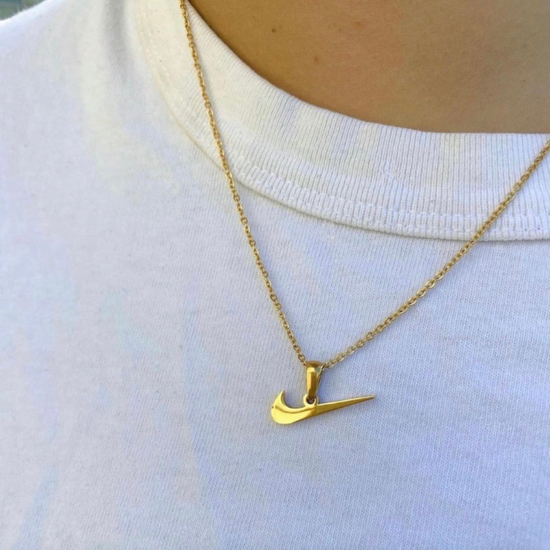 Nike swoosh gold chain Clearance