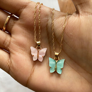 Pastel Butterflies Necklace