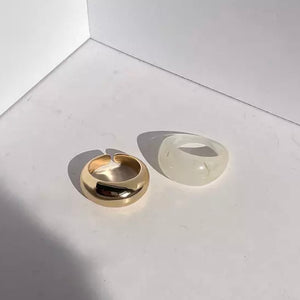 Resin + Gold Ring Set