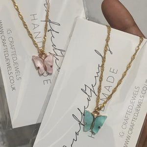 Pastel Butterflies Necklace