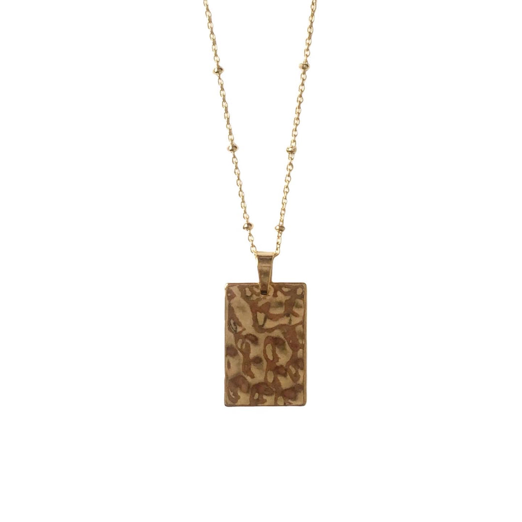 Hammered Tablet Necklace